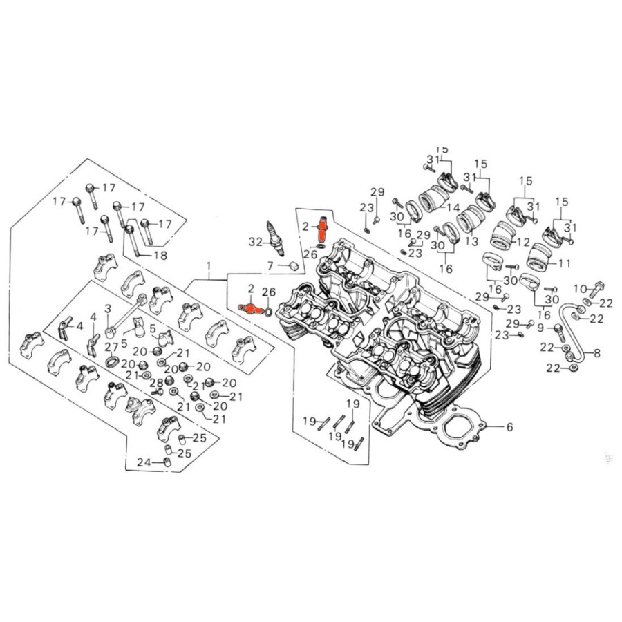 Moteur - Guide de soupape - Admission/Echappement - (x1) - CB750 K/F Moteur - Guide de soupape - Admission/Echappement - (x1) - CB750 K/F