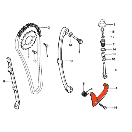 Moteur - Distribution - Bras - levier compensé - CB125 ... - ... - XL125 ...