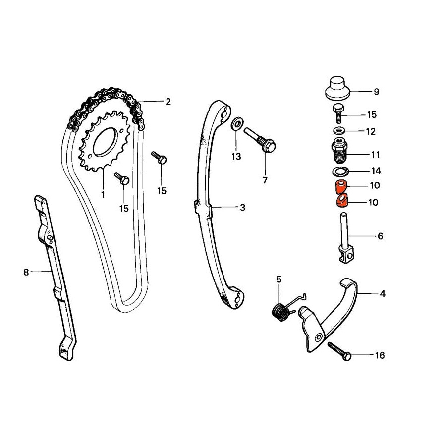 Service Moto Pieces|Moteur - Distribution - Poussoir - CB125 ... - ... - XL125 ...|1977 - CB125 N|22,10 €