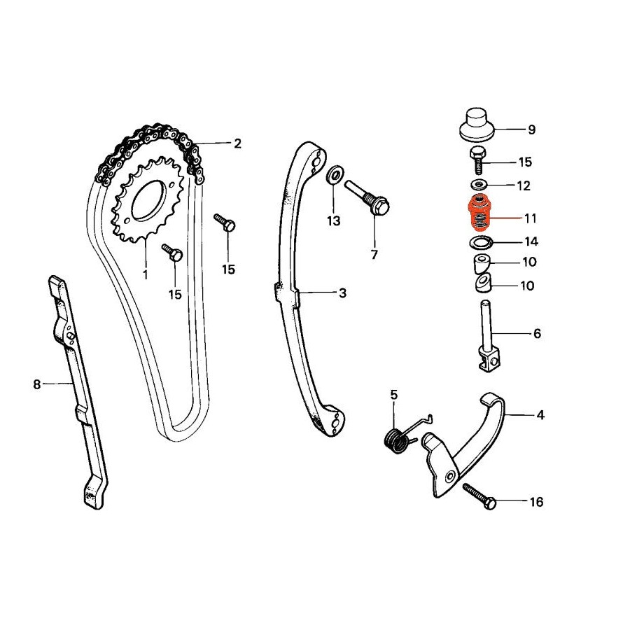 Moteur - Distribution - Vis speciale - (x1) - CB125 ... - ... - XL125 ...