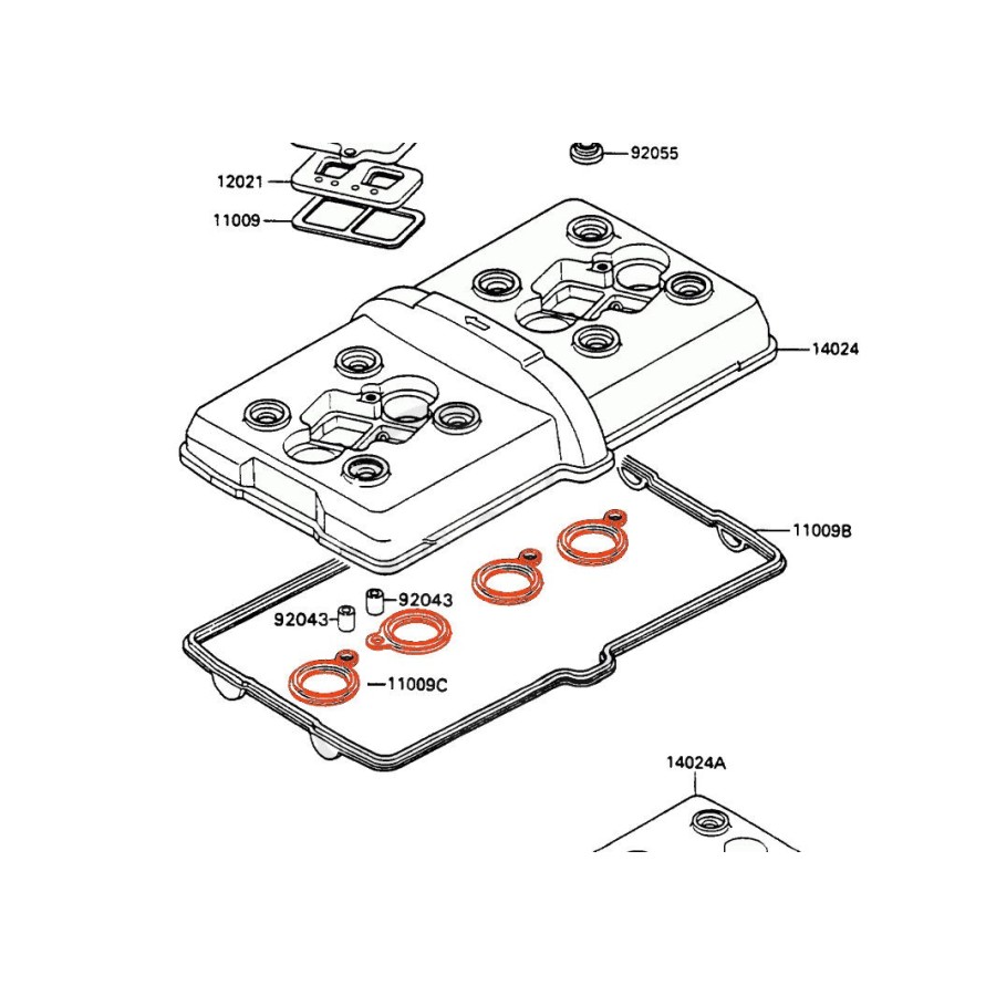 Service Moto Pieces|Moteur - Couvercle culasse - Rondelle de caoutchouc de montage (x4)|Couvercle culasse - cache culbuteur|13,50 €