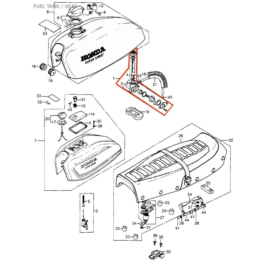 Robinet essence - CB400F/F2 - M20 Robinet essence - CB400F/F2 - M20