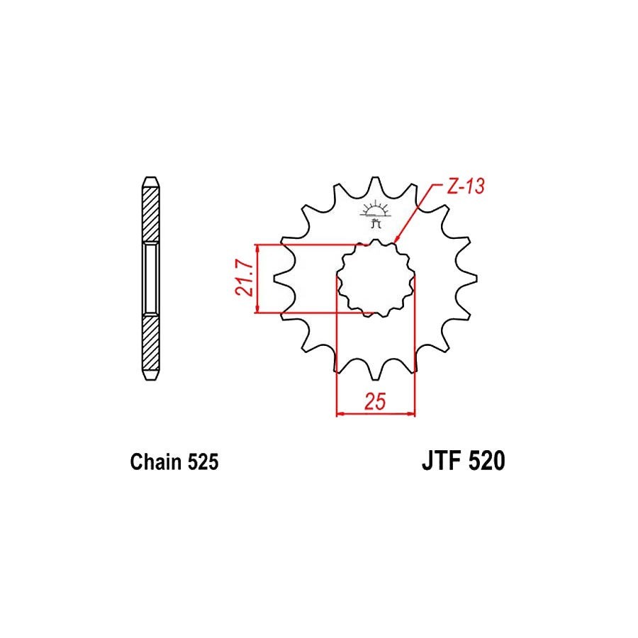 Service Moto Pieces|Transmission - Couronne - 525 - JTR-807 - 44 Dents|Chaine 525|61,30 €