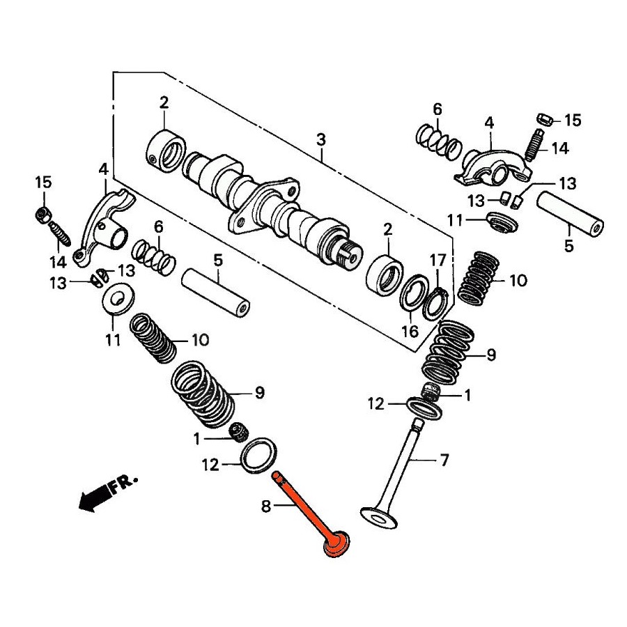 Soupape - Echappement - CB125/CM125-185-200