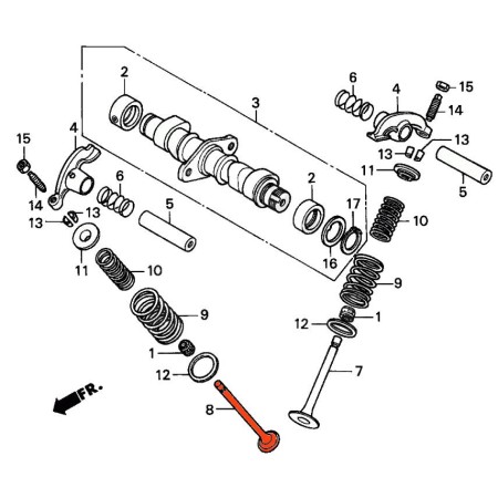 Soupape - Echappement - CB125/CM125-185-200