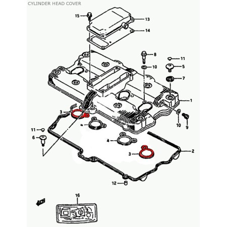 Service Moto Pieces|Moteur - Joint puit de bougie Extérieur - 11178-27A00 - (x2)|Joint - Carter|13,90 €