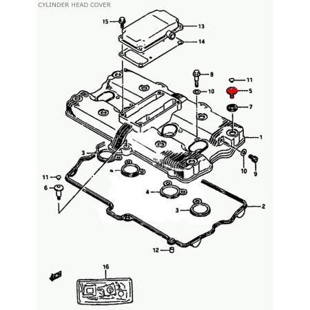 Moteur - Vis couvre culasse - (7x17.5) - 09106-07021