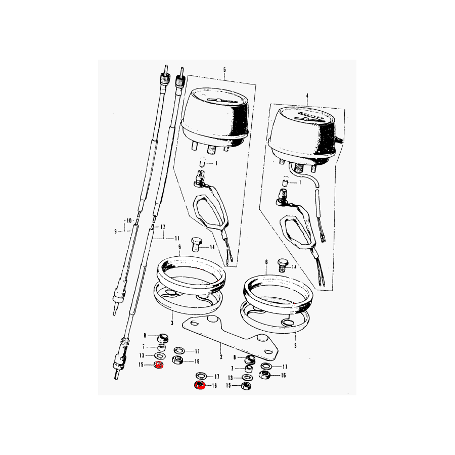 Service Moto Pieces|Compteur - coupelle - Fond de boitier - CB550 - CX500 - GL500-650-1100 -  ....|Guidon - Poignée - Levier - Compteur|26,80 €