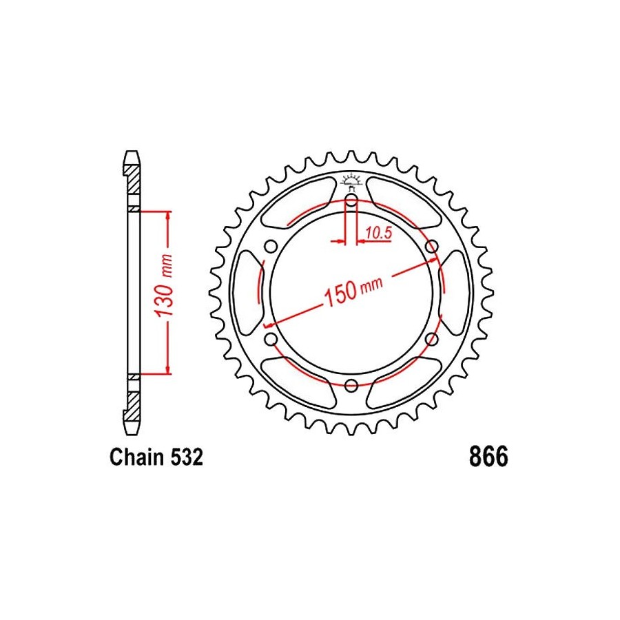 Transmission - Couronne - JTR866 - 532 - 38 Dents