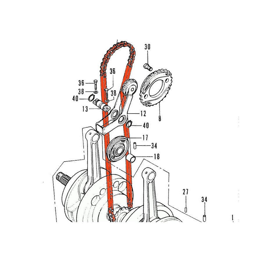Distribution - Chaine - 219T - 86 maillons - Fermée - CB200 - 14410-354-000