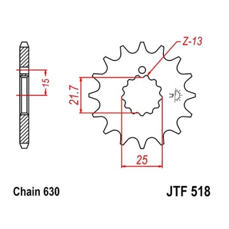 Service Moto Pieces|Transmission - Pignon sortie boite - JTF518 - 630-15 dents |1980 - GSX1100|16,90 €