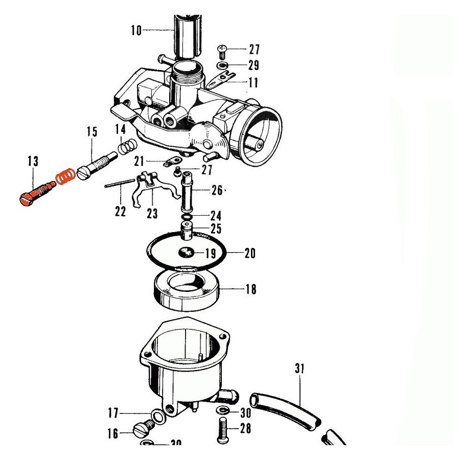 Carburateur - Vis de reglage d'air - 