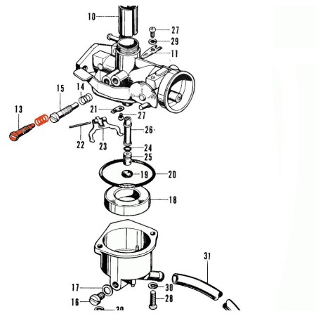Carburateur - Vis de reglage d'air - 