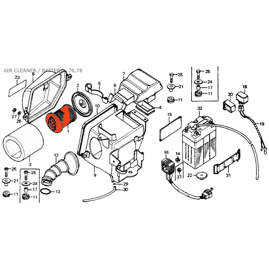 Service Moto Pieces|Filtre a air - CBR1000F - 17211-MM5-000|Filtre a Air|29,50 €