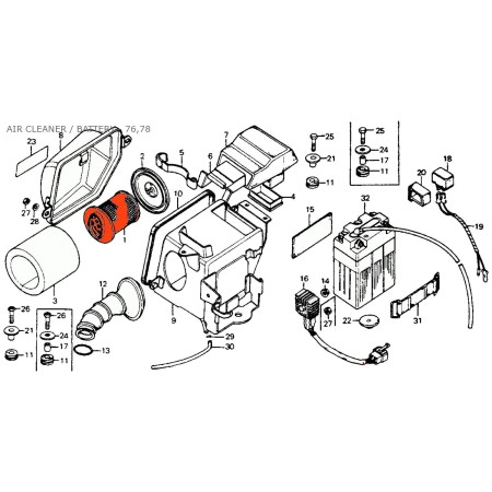 Service Moto Pieces|Filtre a Air  - Support - CB125 S3|Filtre a Air|60,10 €