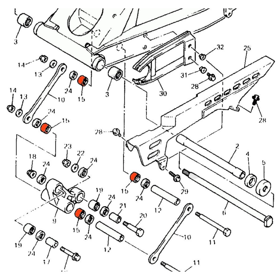 Service Moto Pieces|Bequille centrale -1/2 lune de tension de ressort|bras oscillant - bequille|7,90 €