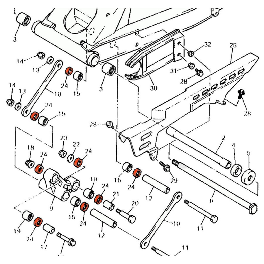 Service Moto Pieces|Bras oscillant - Protection de chaine - XL600V - XLV600 (PD06-PD10)|bras oscillant - bequille|35,90 €