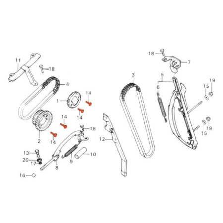 Service Moto Pieces|Distribution - Vis d'appui - pignon distribution - (x1) - M7 x12|Distribution|5,00 €