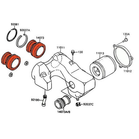 Service Moto Pieces|Filtre/Carbu - Manchon Caoutchouc - (x2) - EN 500|1990 - EN500 A|39,90 €