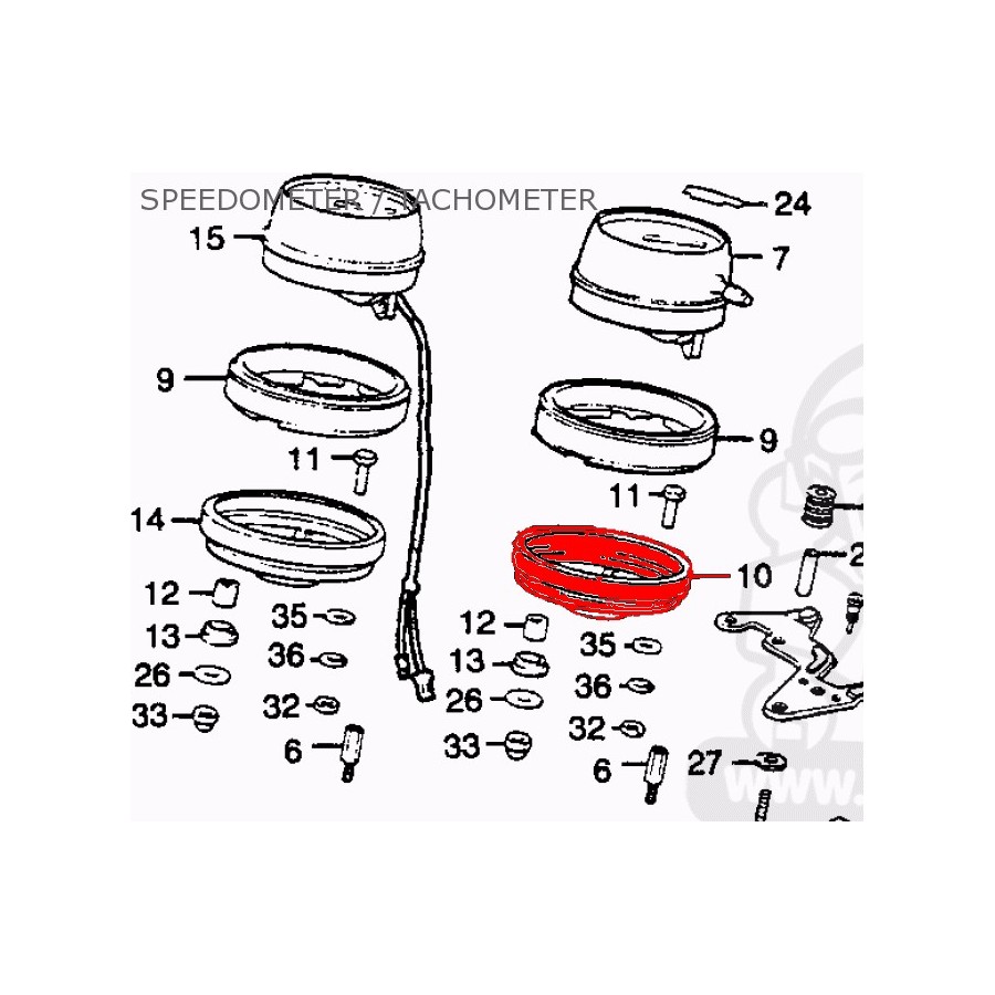 Compteur - coupelle - Fond de boitier - CB550 - CX500 - GL500-650-1100 -  ....