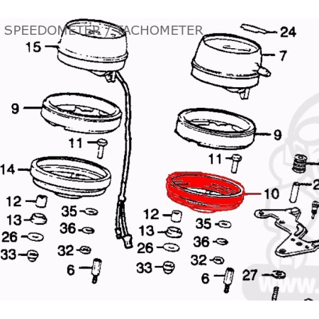 Service Moto Pieces|Compteur - coupelle - Fond de boitier - CB550 - CX500 - GL500-650-1100 -  ....|Guidon - Poignée - Levier - Compteur|26,80 €