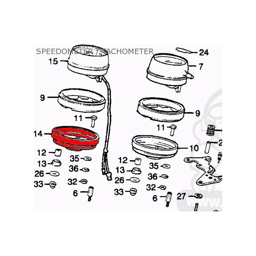 Service Moto Pieces|Compteur - coupelle - Fond de boitier - CB550 - CX500 - GL500-650-1100 -  ....|Guidon - Poignée - Levier - Compteur|26,80 €