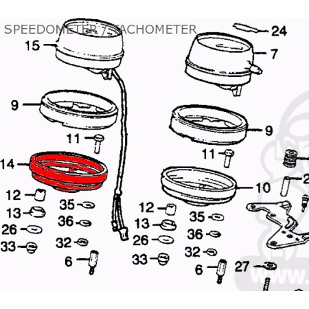 Service Moto Pieces|Compte Tour - coupelle - Fond de boitier - CB550 - CX500 - GL500-650-1100 -  ....|Guidon - Poignée - Levier - Compteur|26,80 €