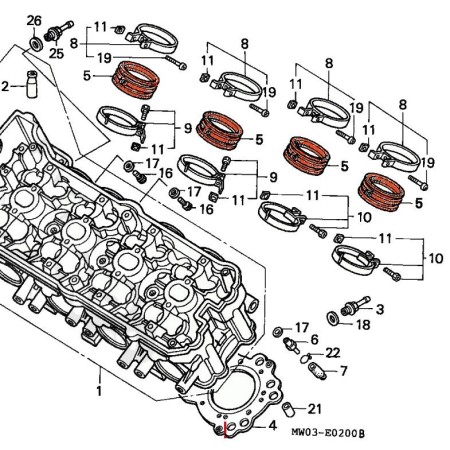 Moteur - Pipe admission - HONDA - (x1) - CBR900 - (SC28) - full power