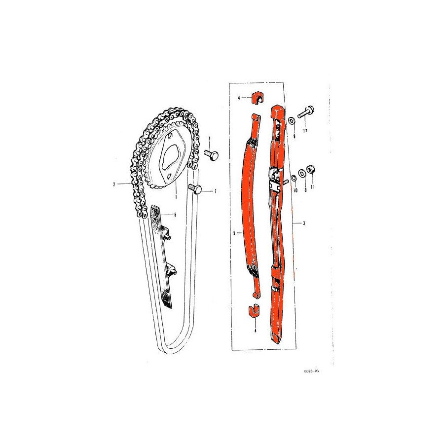 Distribution - tendeur de chaine - Complet - CB500-CB550