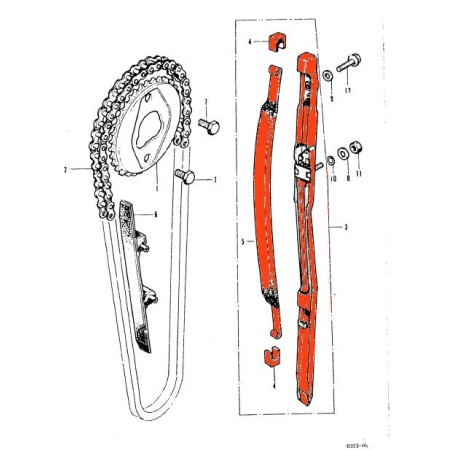 Distribution - tendeur de chaine - Complet - CB500-CB550