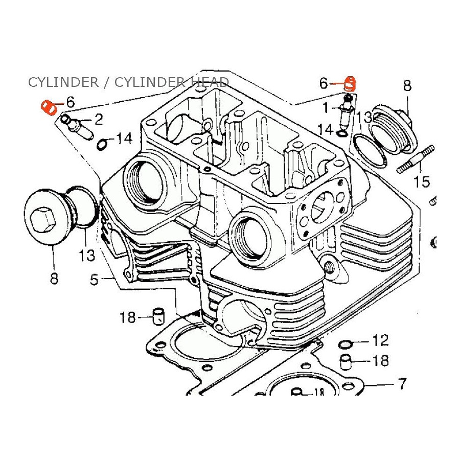 Moteur - Soupape - joint de queue - CB200B/T