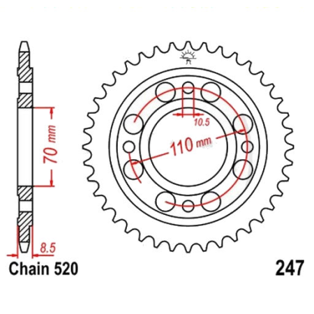 Transmission - Couronne - JTR - 247 - 520/41 dents