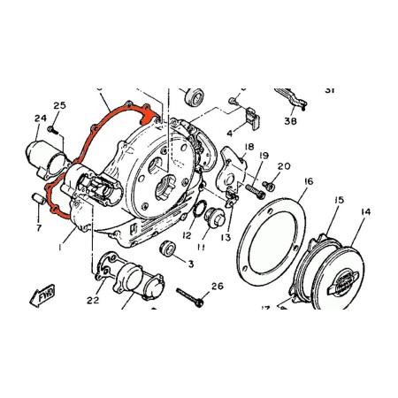 Service Moto Pieces|Moteur - Alternateur - Carter Gauche - Joint - XV750 - XV1000 - XV1100|Joint - Carter|15,90 €