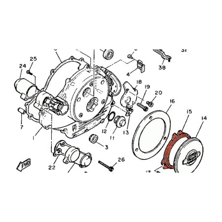 Service Moto Pieces|Moteur - Alternateur - Joint de carter - XV750 - XV1000 - XV1100|1984 - XV1000|8,60 €