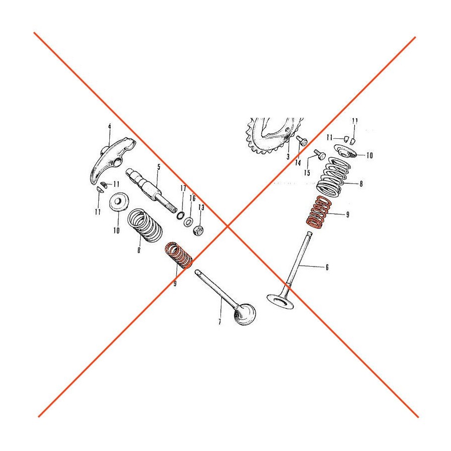 Moteur - Ressort de soupape - Interieur  - CB250 - Origine Honda