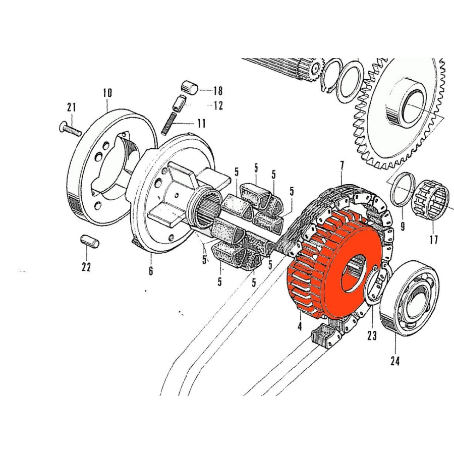 Service Moto Pieces|Moteur - Chaine primaire - CB900F - Z650/Z750 - ZR750 ....|Transmission - boite a vitesse|188,22 €