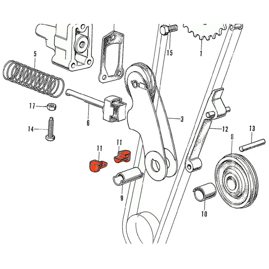 Distribution - caoutchouc - axe de galet - (x1)