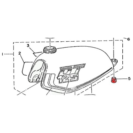 Service Moto Pieces|Reservoir - silent Bloc Arrière - 2A6-24181-00 - DT125MX .....|1982 - DT125 MX - (4J3)|14,20 €