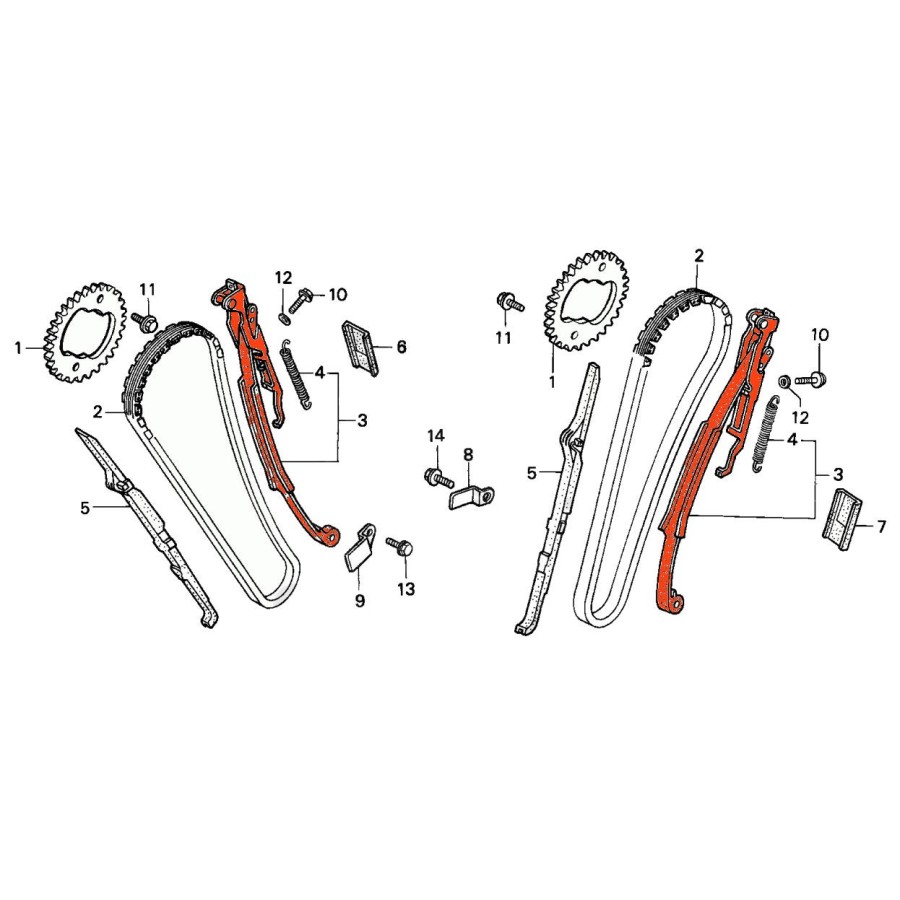 Service Moto Pieces|Distribution - Chaine - (x1) - 82RH2015 - 118 maillons - Fermée|chaine|66,00 €