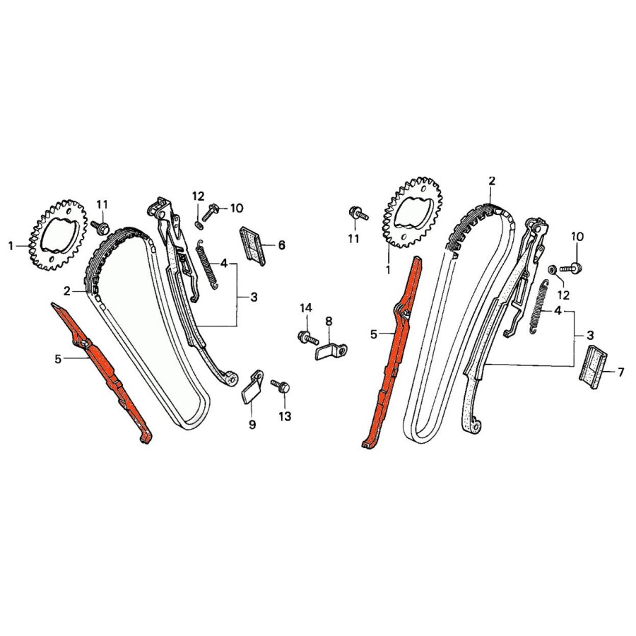 Distribution - Guide de Chaine - (x1) - VT600 - XL600 - XRV650