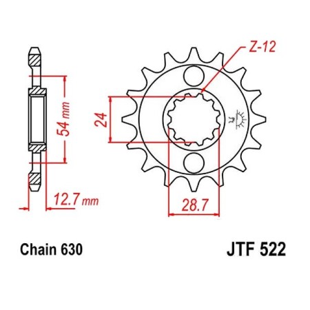 Transmission - Pignon - JTF 522 - 14 Dents