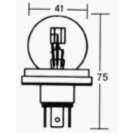 Ampoule - 6v - 45/40w - P45T - code europeen - Jaune