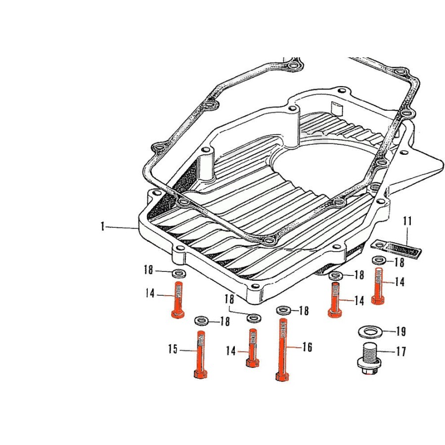 Moteur - Carter inferieur - Kit visserie - CB750K0