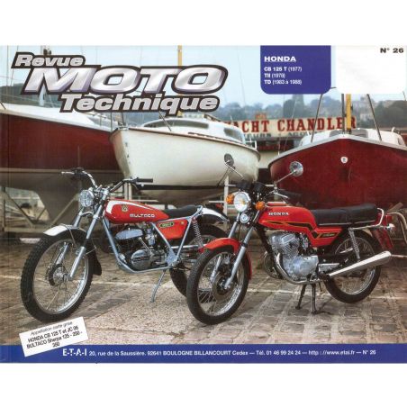 Service Moto Pieces|Revue Technique Moto - RTM - N° 26 - Version PAPIER - CB125T/TII - |Honda|39,00 €