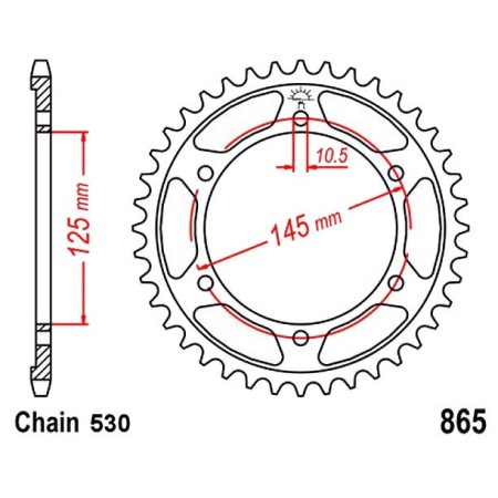 Service Moto Pieces|Transmission - Couronne JTR-530 - 44 Dents|Chaine 530|45,90 €