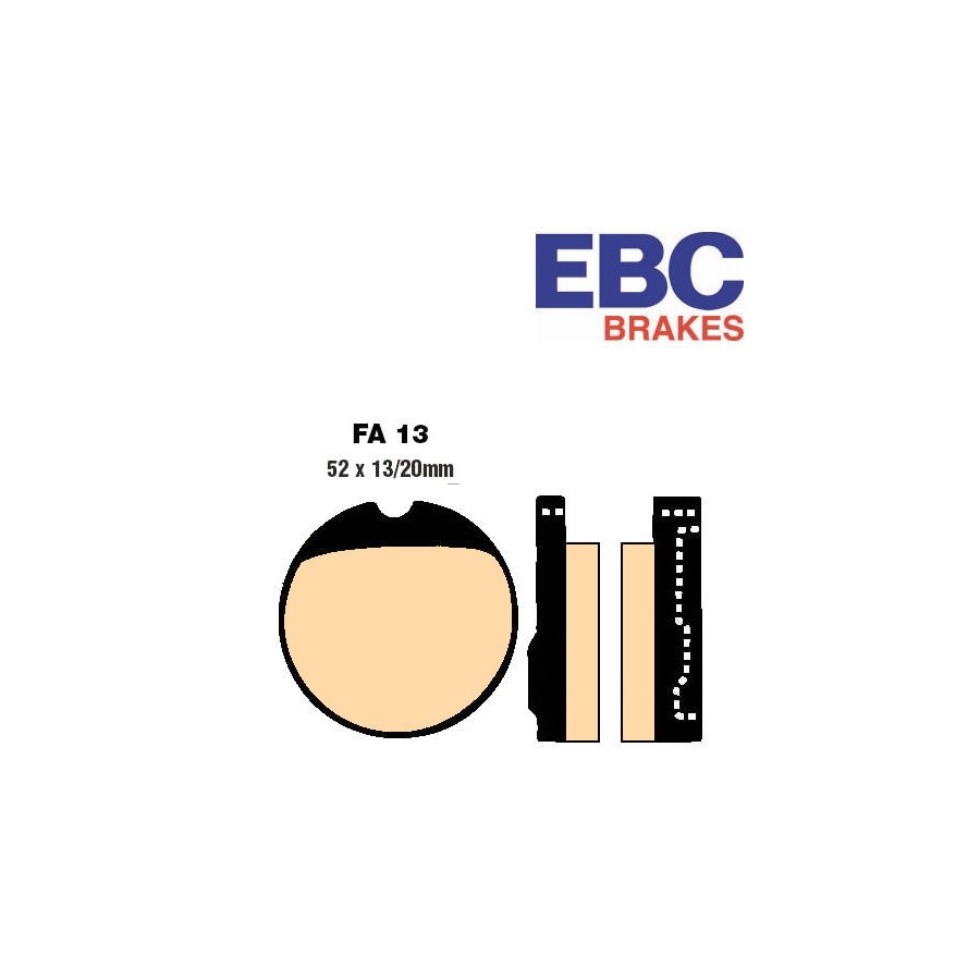 Frein - Jeu de Plaquettes - EBC - FA-013V - Metal fritté.- CB250, CB350, CB360, CB400, CB500, CB550 .