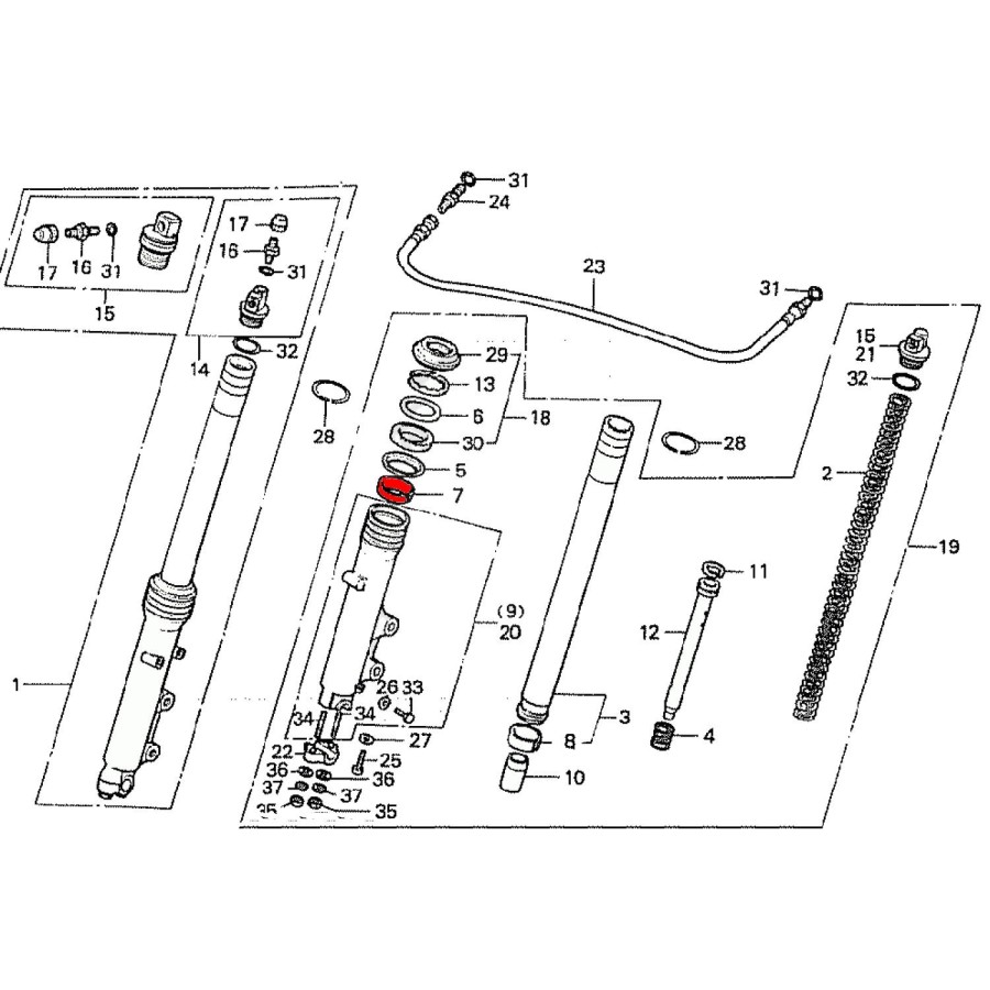 Fourche - Bague superieur de glissement - pour fourche ø35 - (x2)