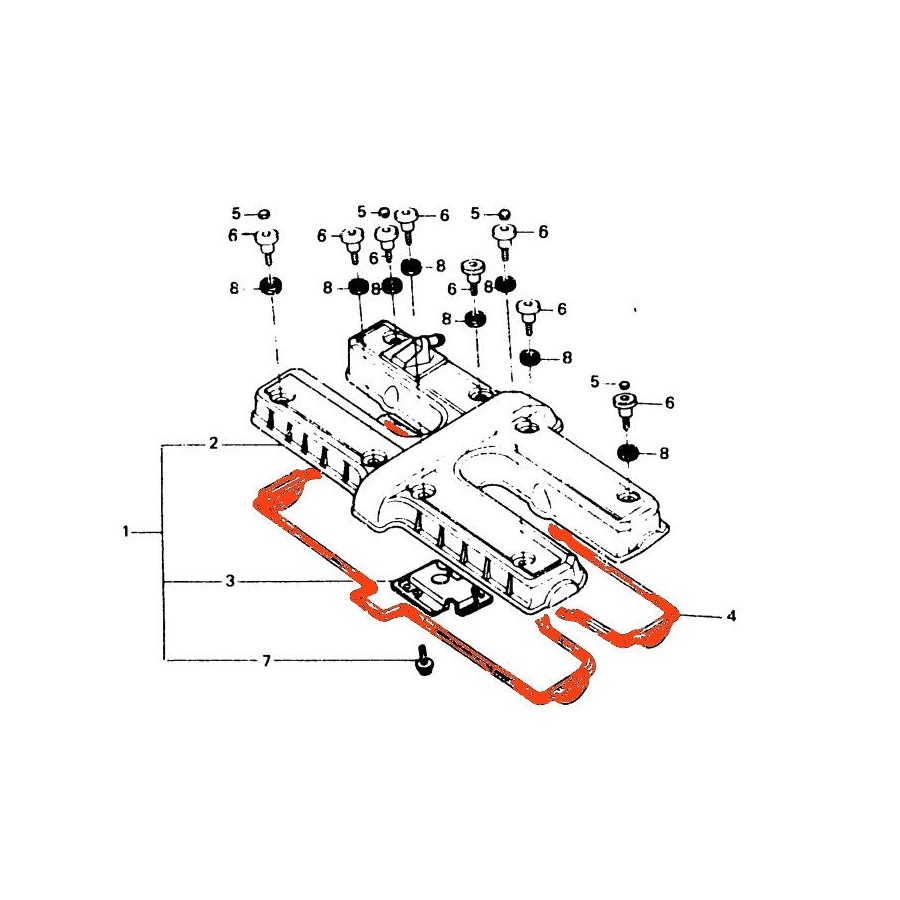 Service Moto Pieces|Moteur - Joint couvercle - cache culbuteur - Z650F - Z750 - 1981-... - 11009-1181/1237|Couvercle culasse - cache culbuteur|10,50 €