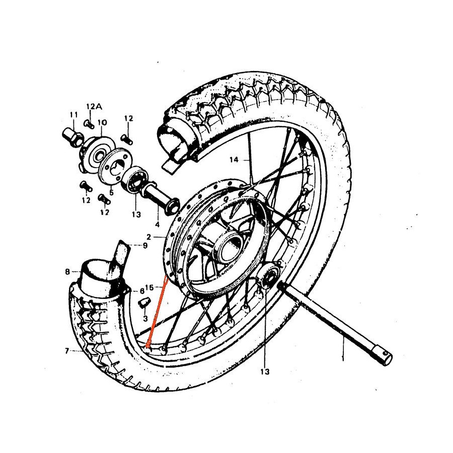 Service Moto Pieces|Roue Avant - 19" - Frein Tambour - Bloque flasque  - CB450K4|1971 - CB450 K4|0,00 €