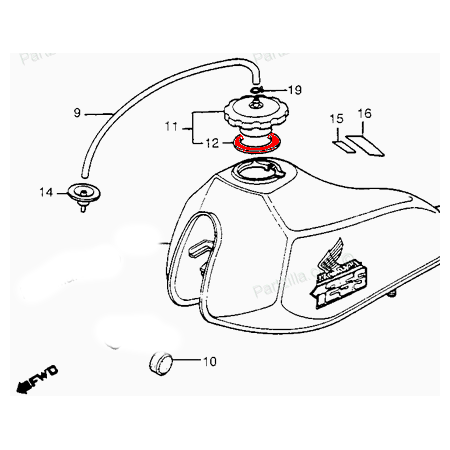 Reservoir - joint de bouchon - XL125/250 - CB1100R